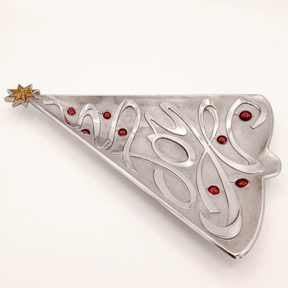 Lenox Metal Serveware Christmas Tree Joy Candy Dish
