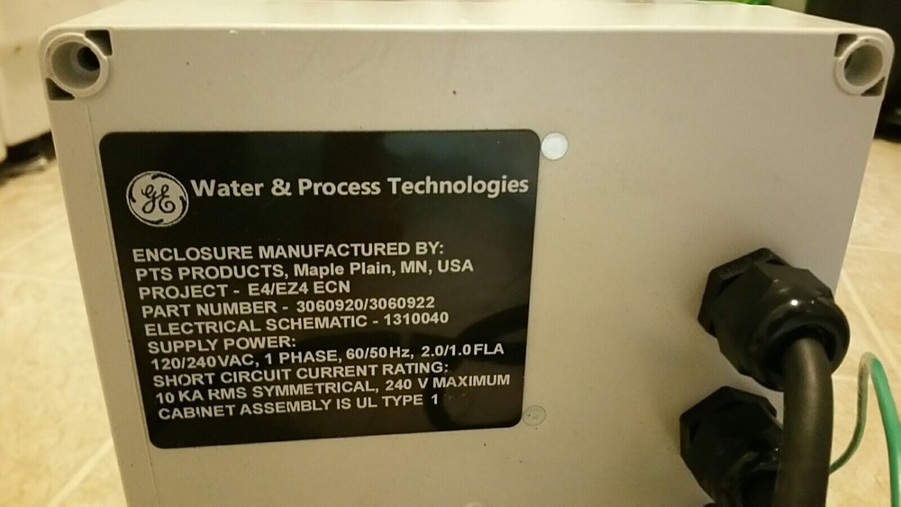 GE WATER & PROCESS TECHNOLOGIES power control switch box E4 EZ4 ezn 3060920