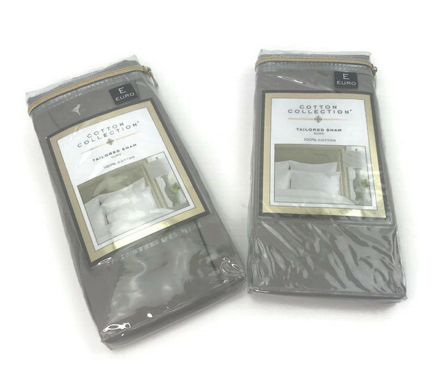 2 Cotton Collection Tailored Euro Sham 100% Cotton Silver