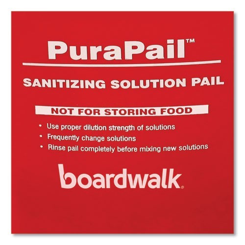Boardwalk PuraPail, 6 qt, Polypropylene, Red/White, 2/Pack