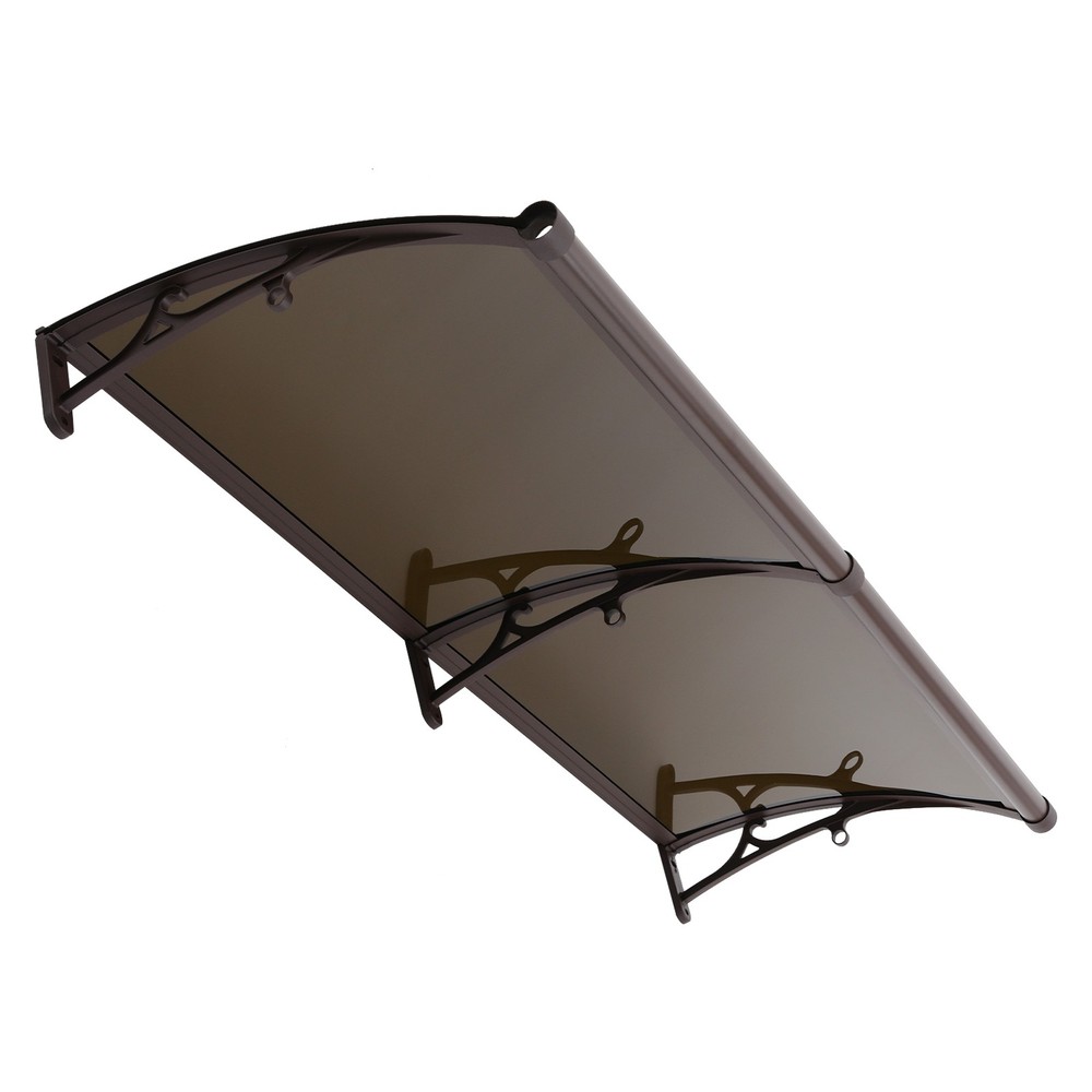 Modern Coffee Color Front Door Awning Canopy with Efficient Drainage