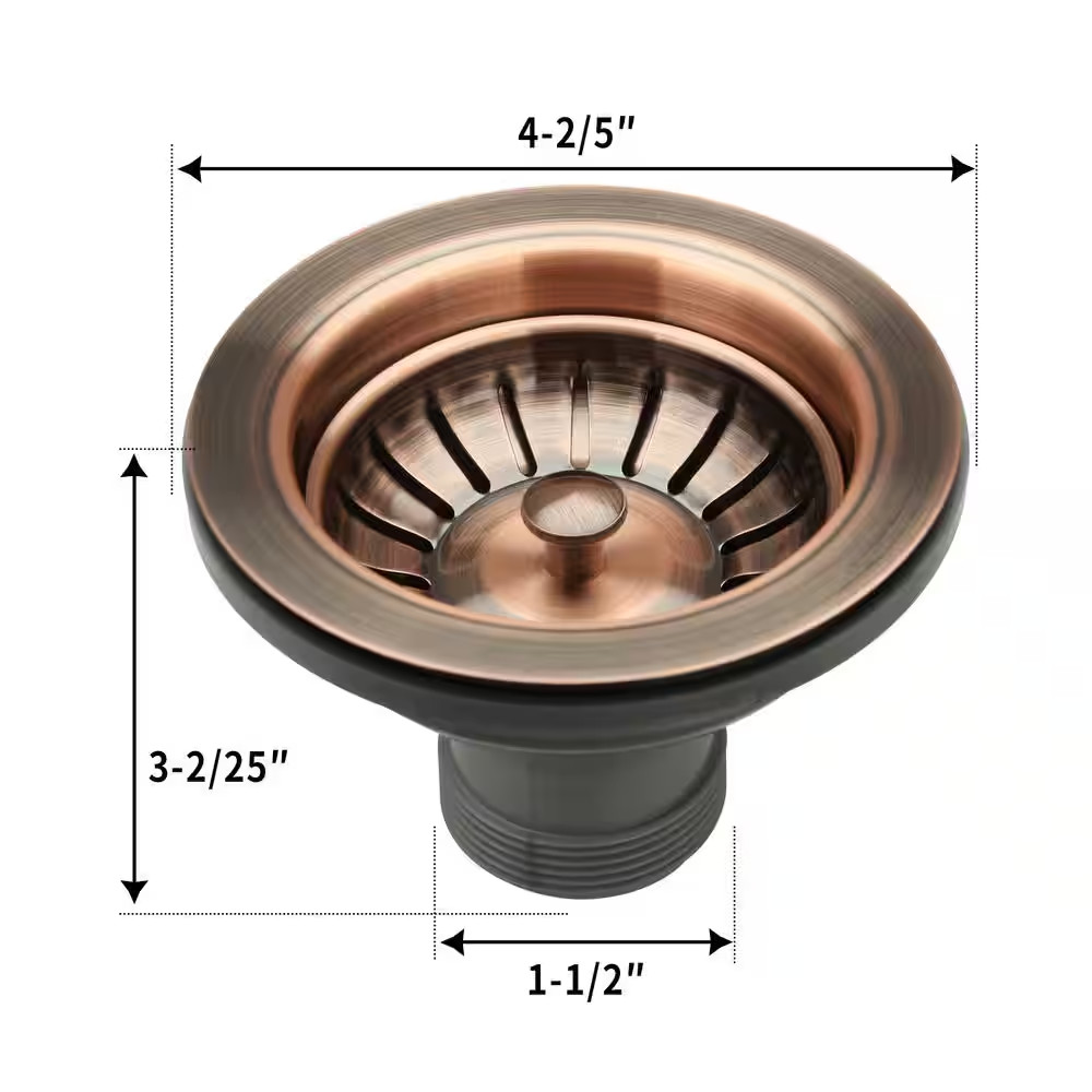 Antique Copper Stopper Kitchen Sink Drain