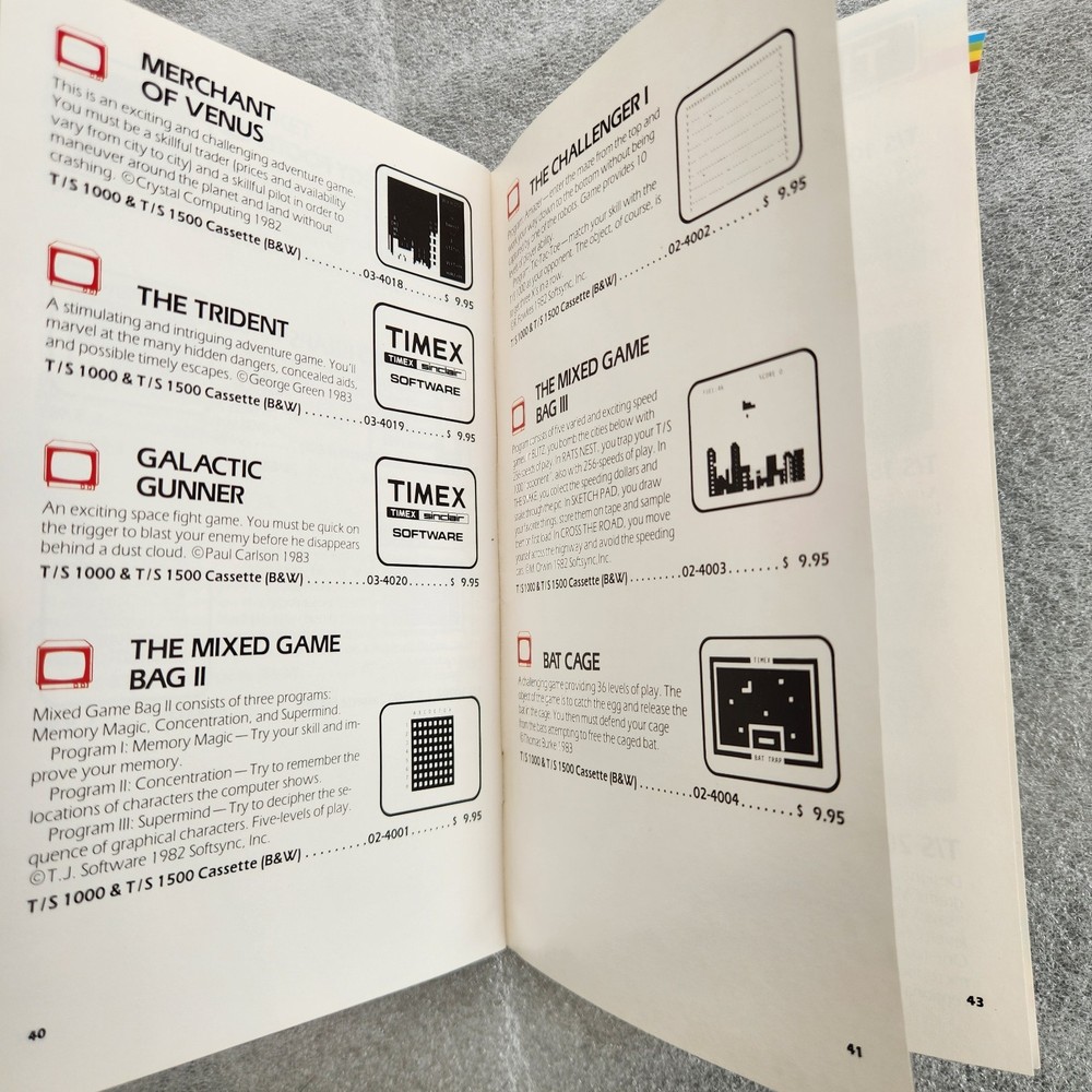 Timex Sinclair 1983 Computer Software Catalog. Winter Issue. Clean Condition