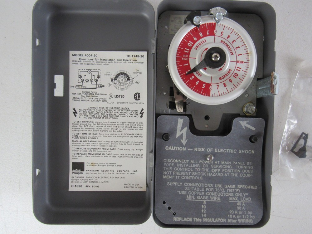 Paragon Time Control Model 4004-20 Original Box & Paperwork