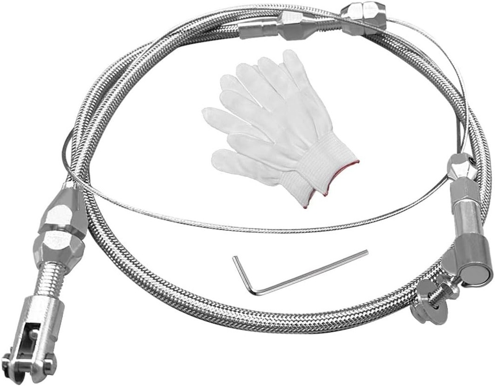 24" Braided Throttle Cable Kit, Universal Accelerator Adjustable 24 Inch