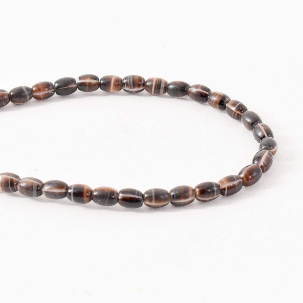 Coffee Bean Wedding Trade Beads 32 Inch