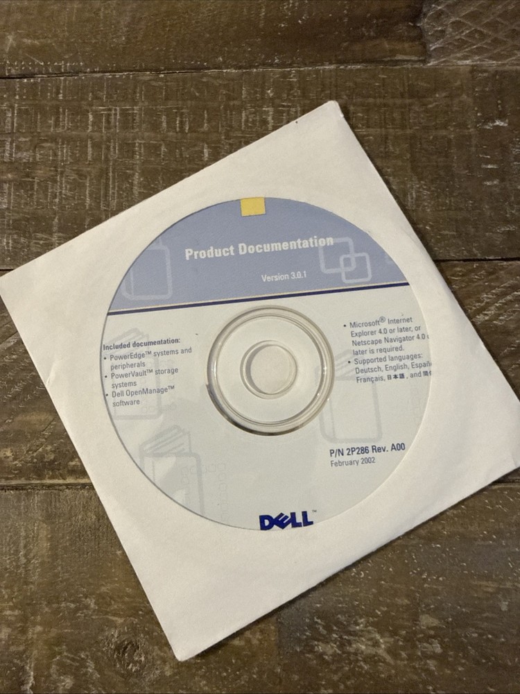 Dell Product Documentation Software PC Cd Rom