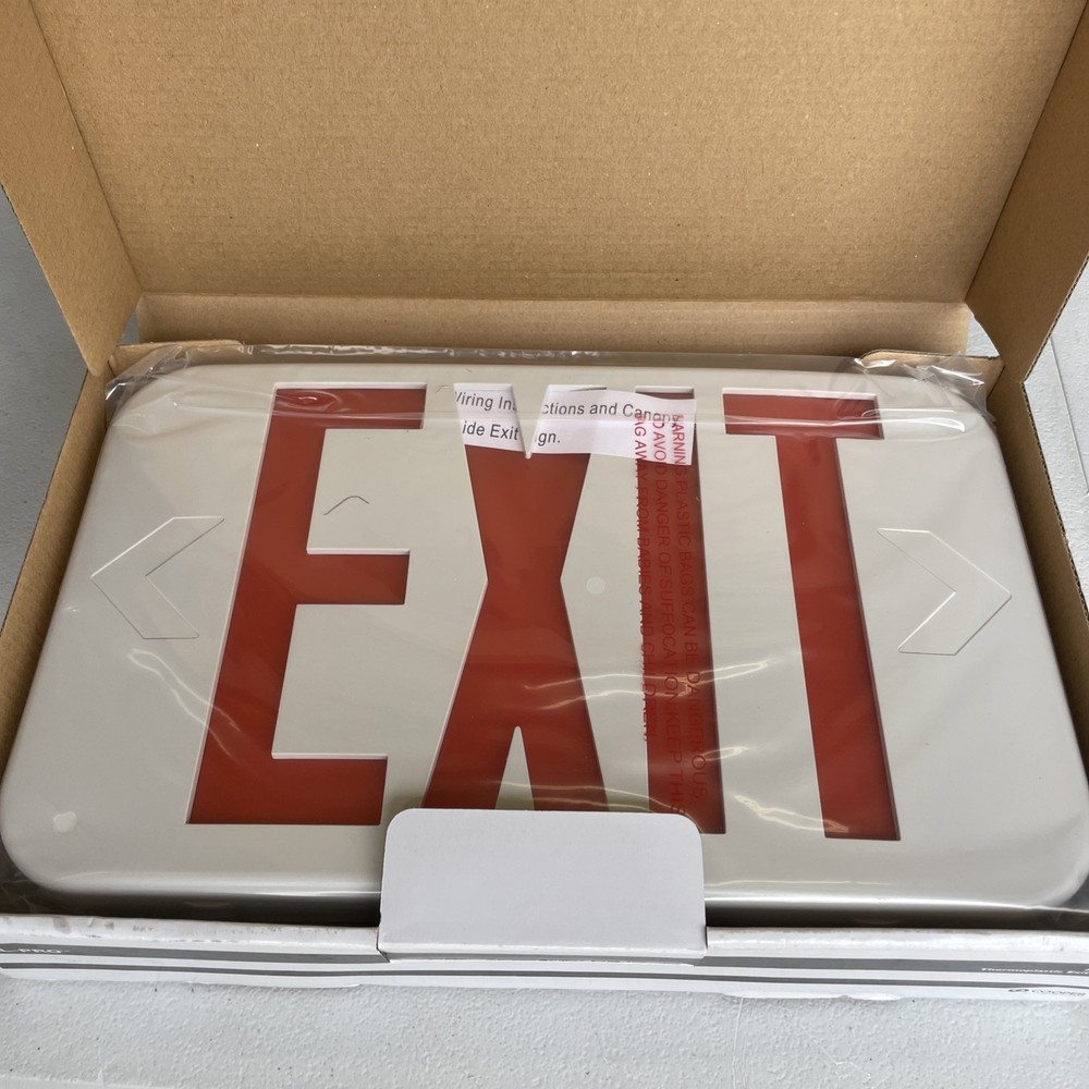 All Pro White Thermoplastic AC LED Exit Sign (Wall, Ceiling or End Mount)