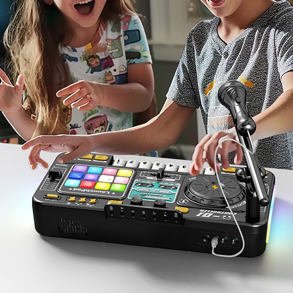 Musical DJ Set For Kids Turntable Multi Functional DJ Controller With Mic CLQT