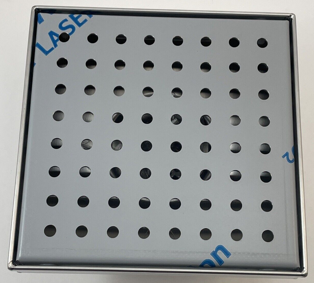 B&K 6? Zero Pattern Grating Square Model Shower Drain, Polished Chrome Open Box