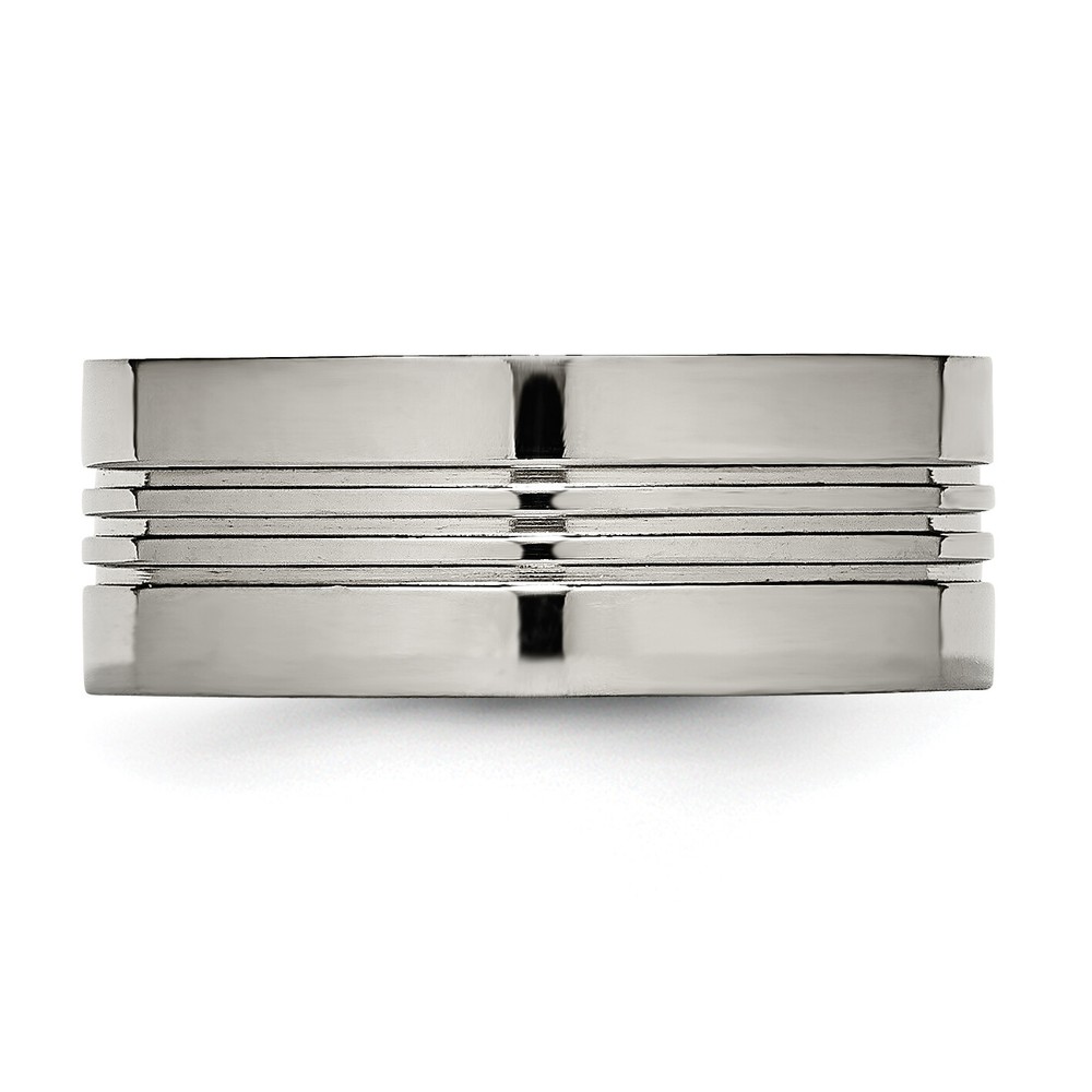 Titanium Grooved 9mm Polished Band TB120