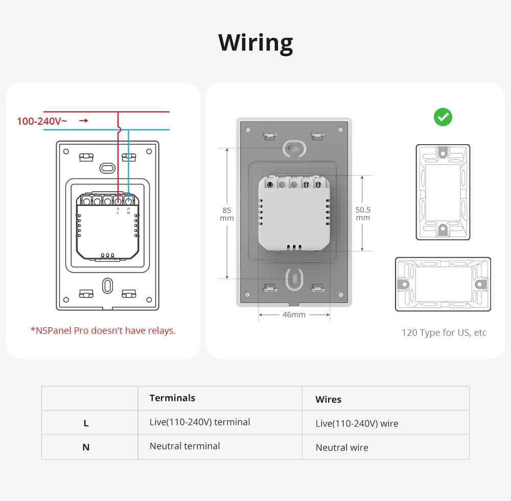SONOFF NSPanel Pro 4.7 Inch Smart Control Panel 120 Type Built-in Zigbee Gateway