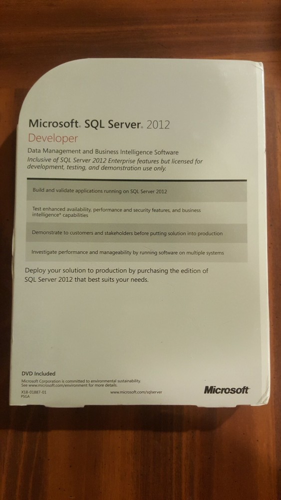 NEW SEALED Microsoft SQL Server 2012 Developer RETAIL
