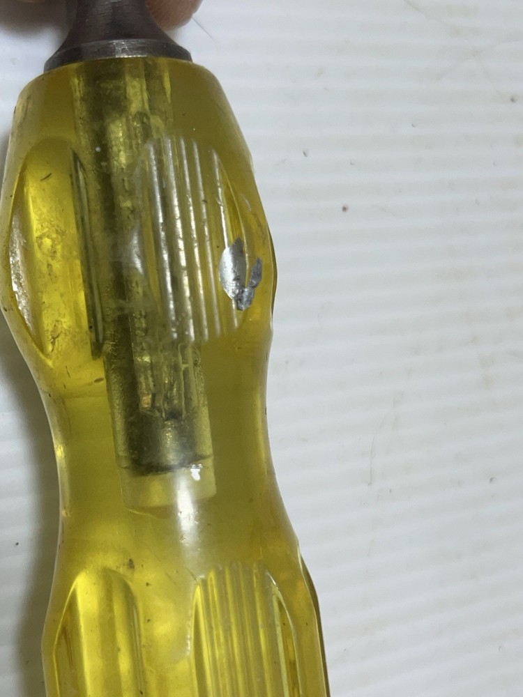 Vintage Bell System E. Screwdriver Plastic Yellow Handle Collectible Tool