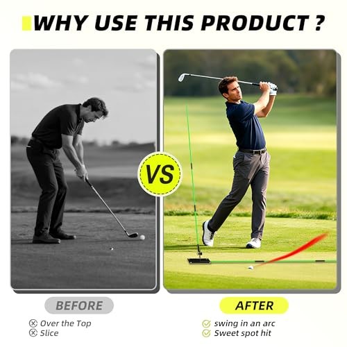 Golf Alignment Stick Angle Holder - Adjustable Swing Plane Golf Training Aid,