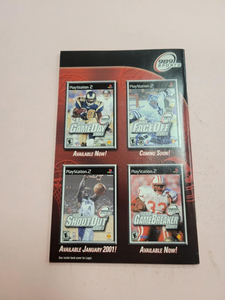 (Manual Only) NCAA Final Four 2001 Sony Playstation 2 Authentic