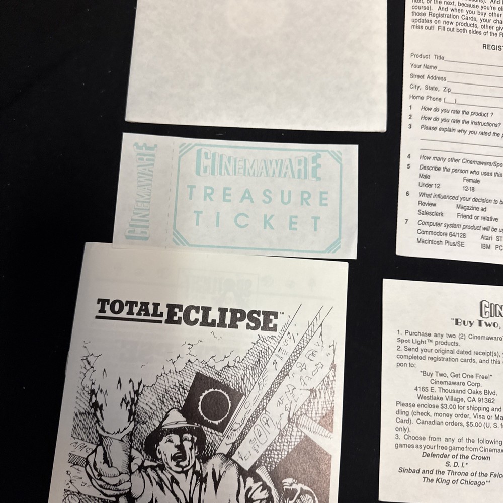 Spotlight Software Total Eclipse for Commodore 64/128 Used 1988 - Original Box