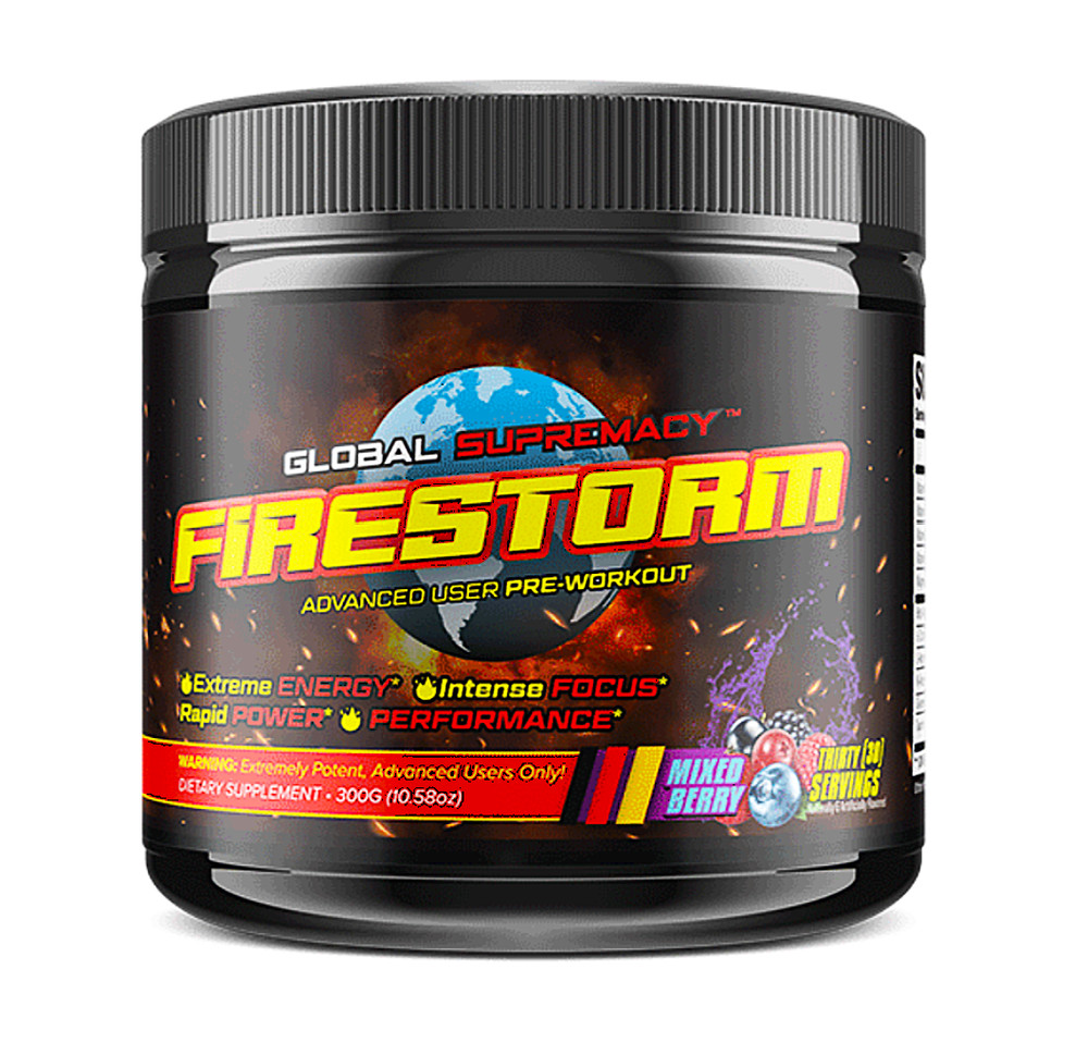 Global Supremacy Firestorm Advanced Pre-Workout 30 Servings Blue Raspberry