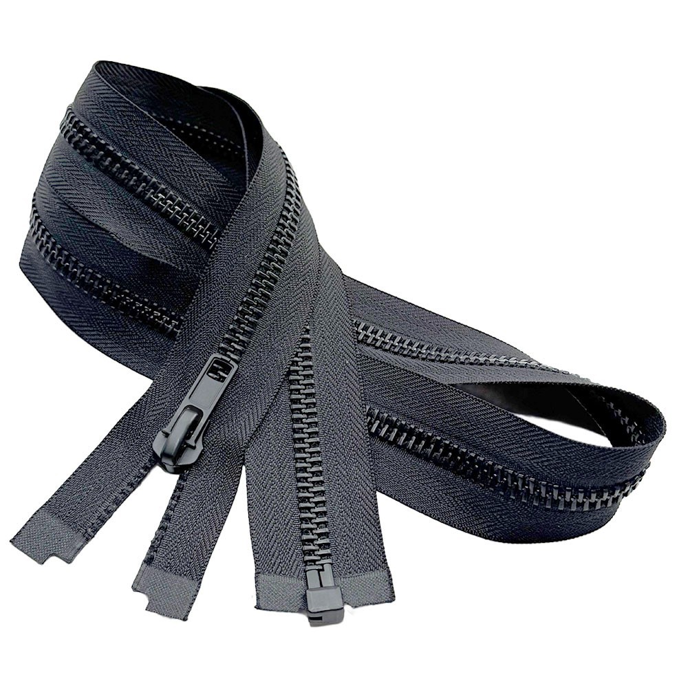 JN#8 Black Oxidized Metal Separating Open-End Jacket Zipper Select Color 5"-36"