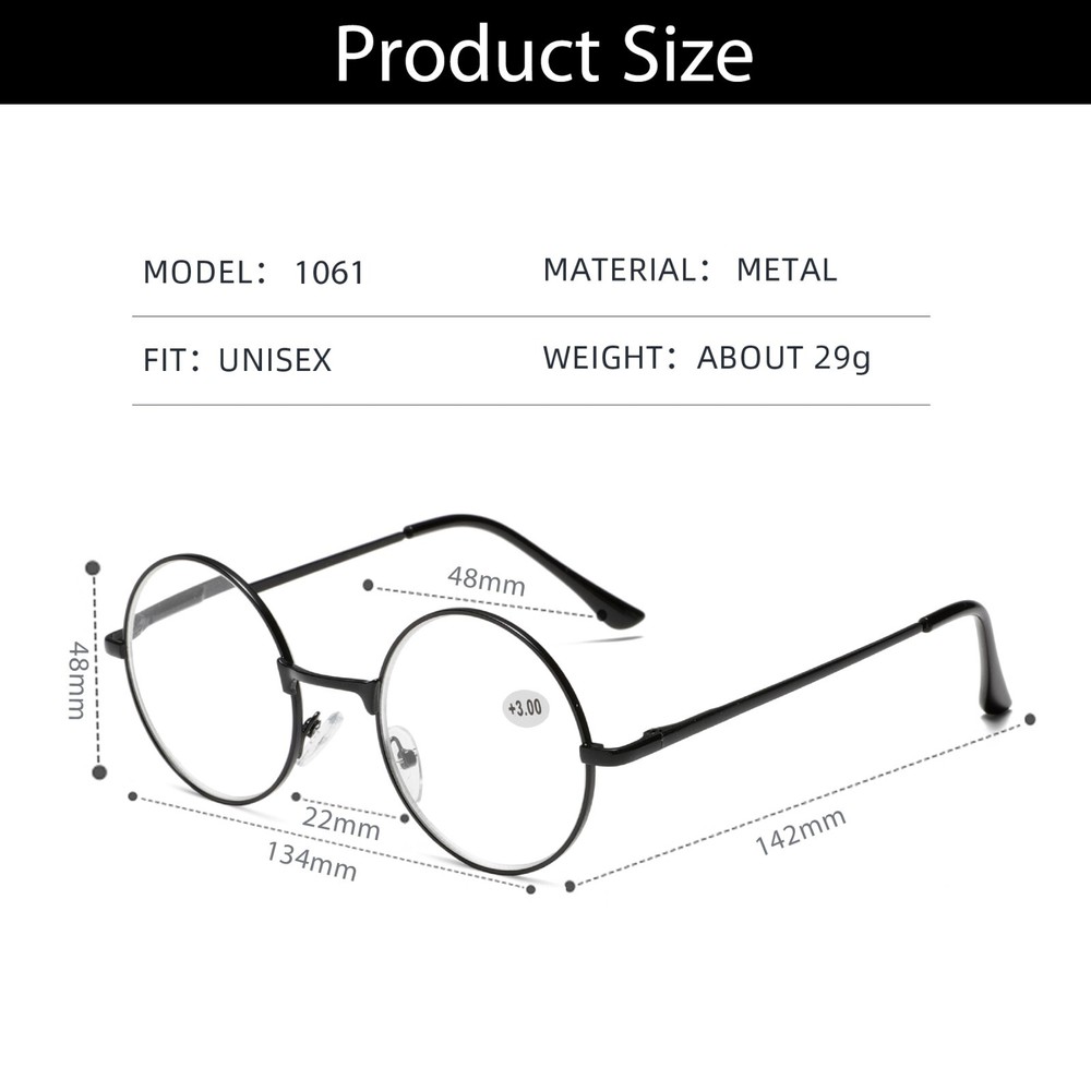 3PK Metal Frame Reading Glasses Blue Light Blocking Spring Hing Readers for Men