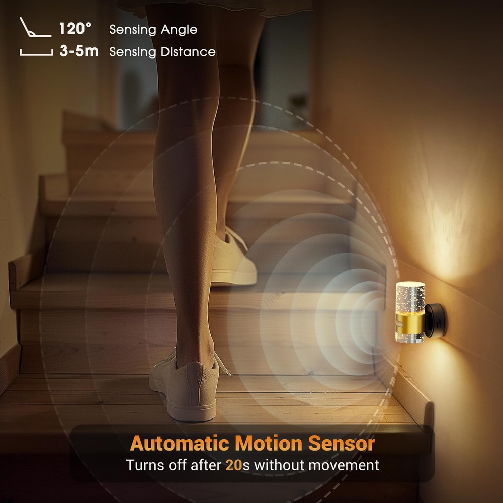 JandCase Motion Sensor Night Light, Wireless Rechargeable Night Light Wall Mount