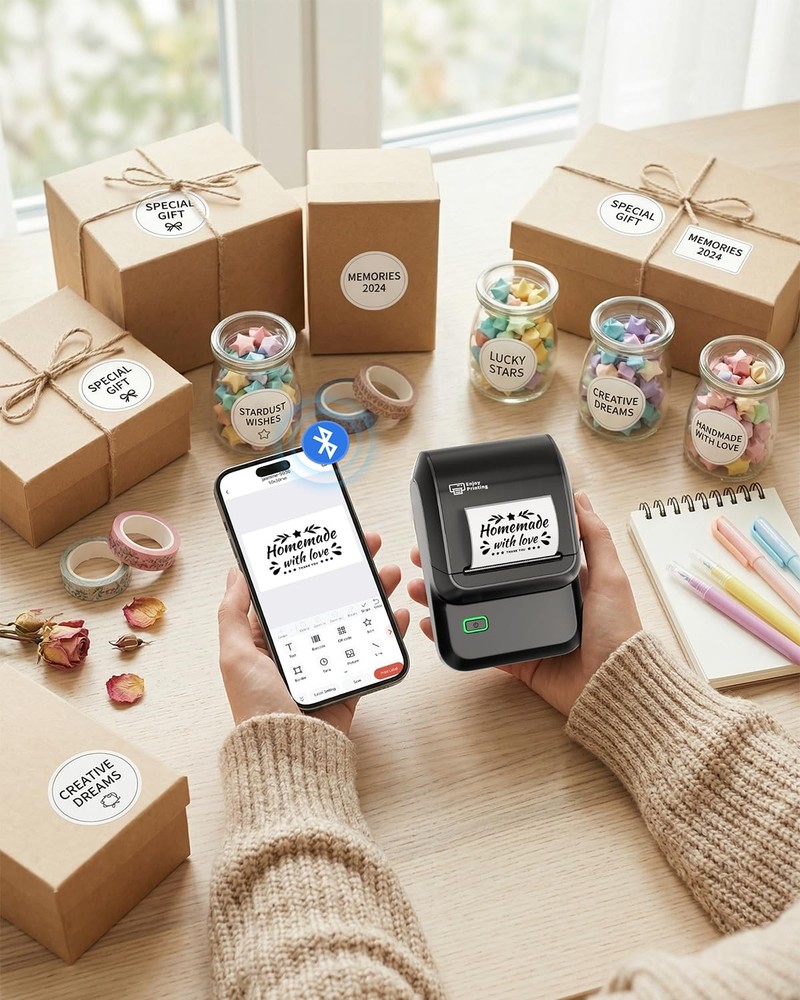Label Maker Machine with Tape, M100 Address Barcode Label Printer, Versatile ...