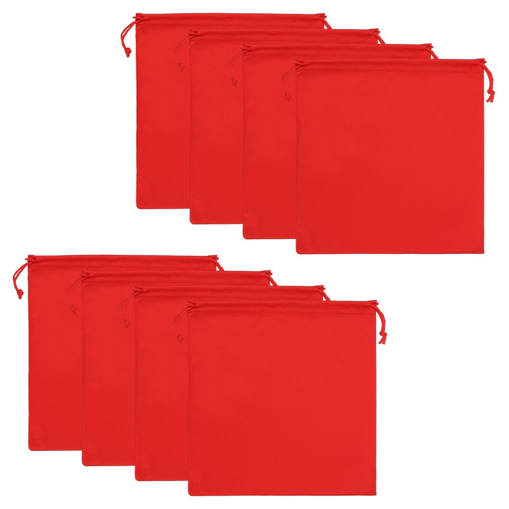 Ski Goggle Bag, 8 Pcs Soft Microfiber Drawstring Pouch, 15cmx15cm, Red