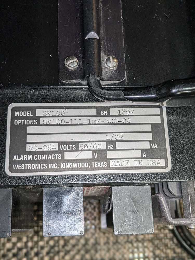 Thermo-Westronics SV100 Video Data Recorder With Power Cable