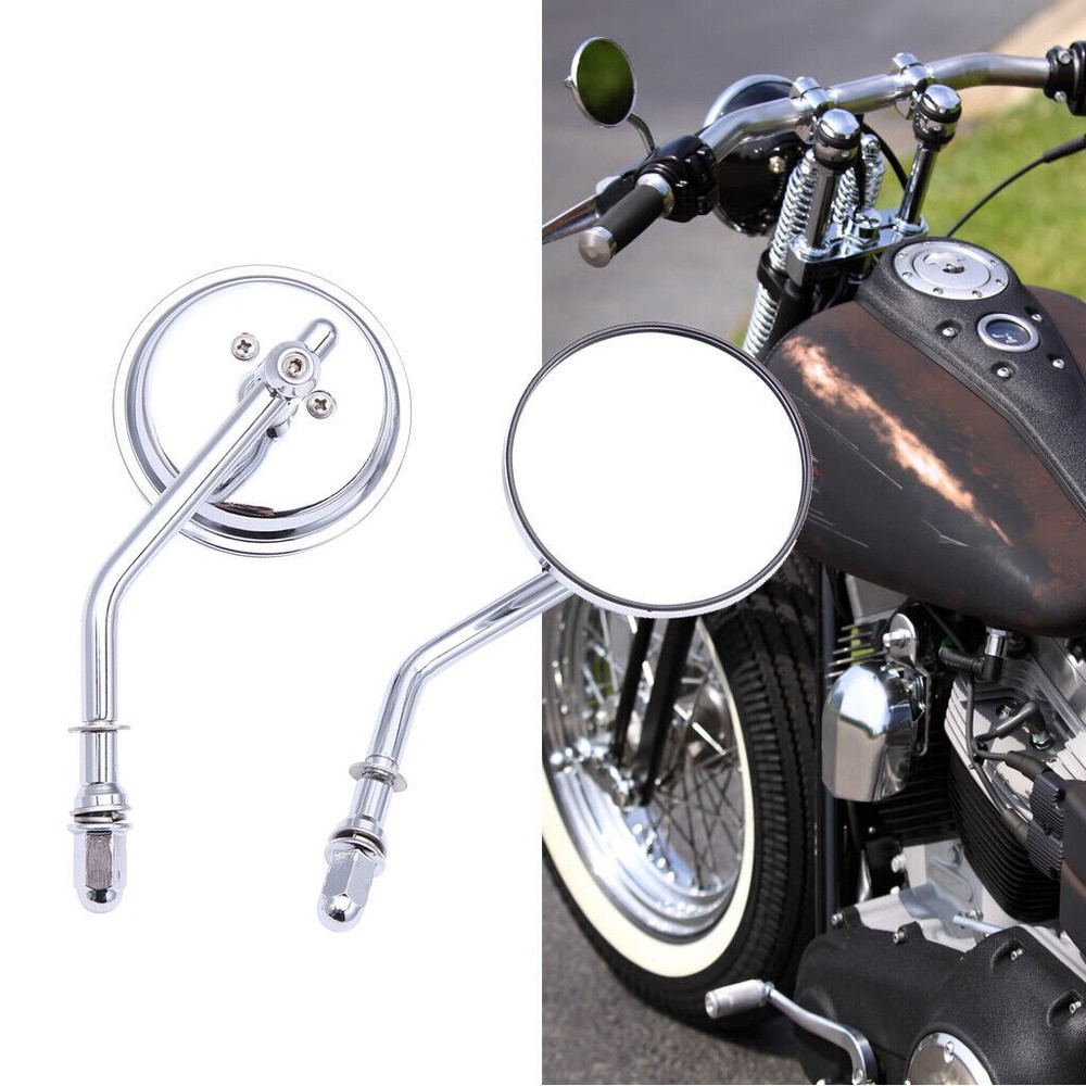 Chrome Motorcycle Wing Rearview Side Mirror For Hard Candy Custom FXS