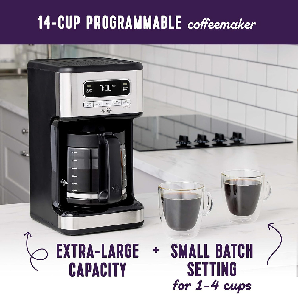 14 Cup Programmable Coffee Maker Stainless Steel