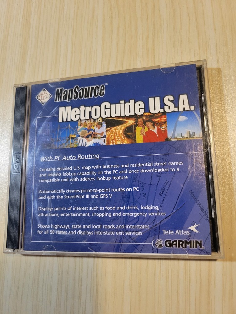 Vintage Garmin MetroGuide U.S.A.-Map CD-ROM (Windows) (Pre-Owned)