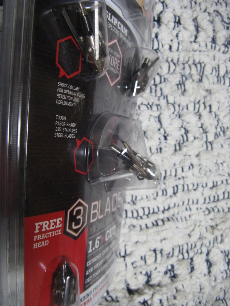 RAGE Slipcam Rear Deploying Broadheads/3+ practice head