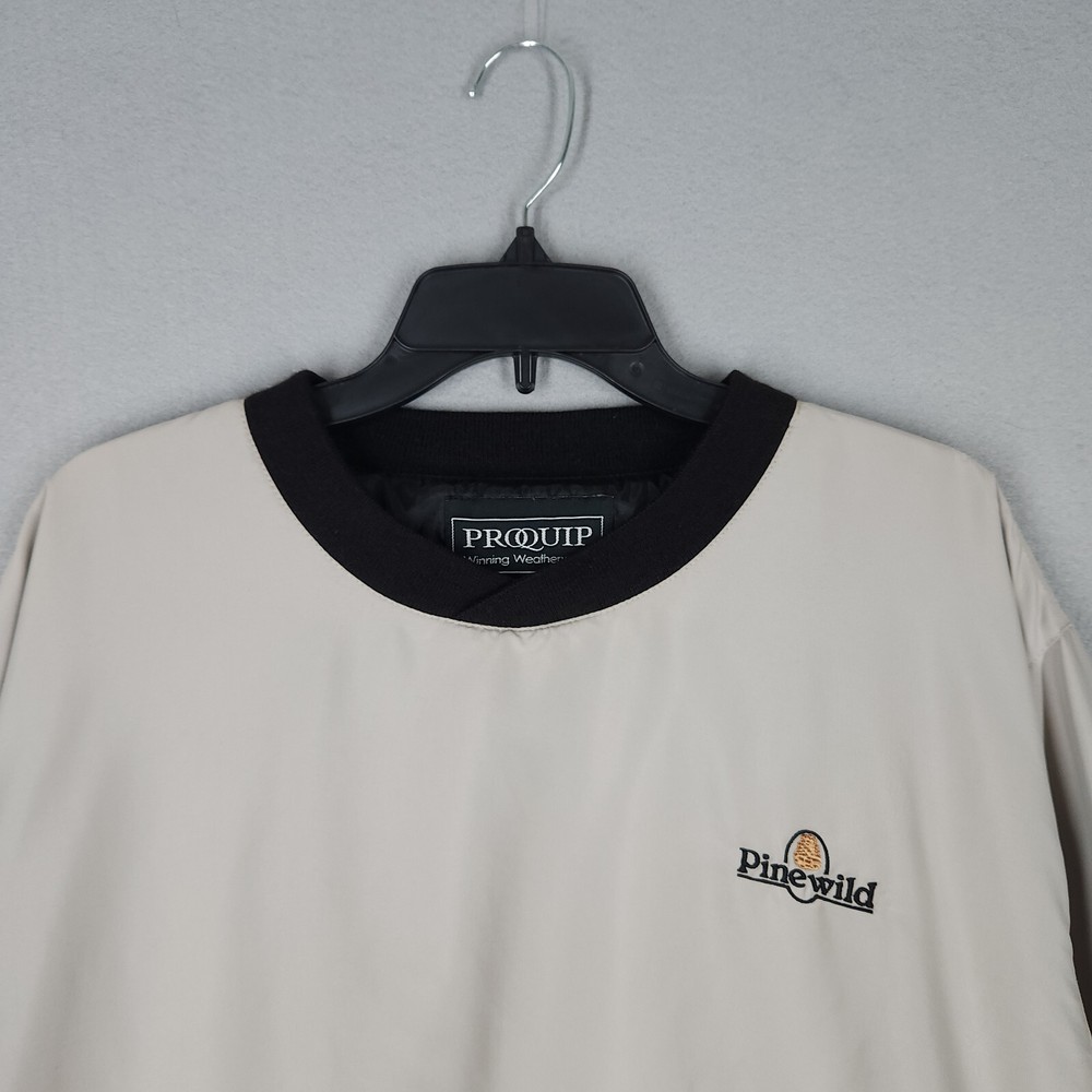 Proquip Windbreaker Jacket Mens Large Beige Pinewild Windshield Pullover Golf