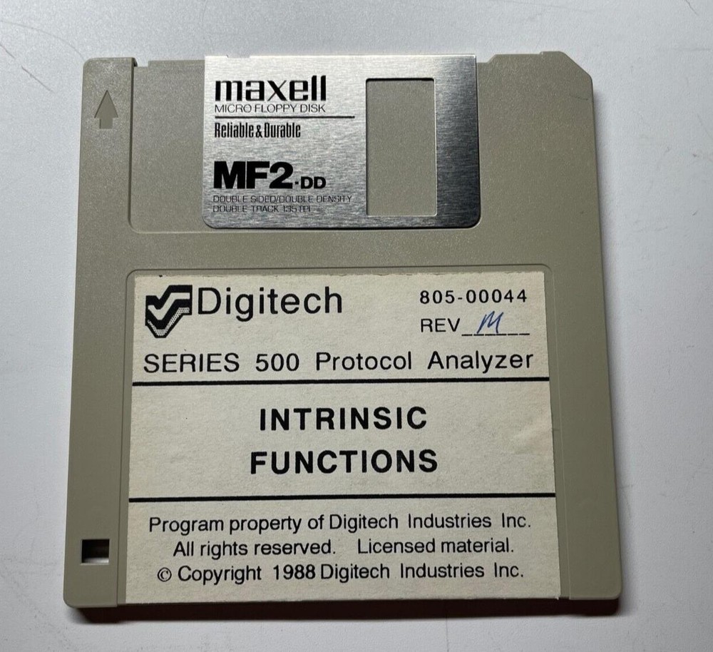 Digitech 805-00044 Series 500 Protocol Analy Intrinsic Functions Disk