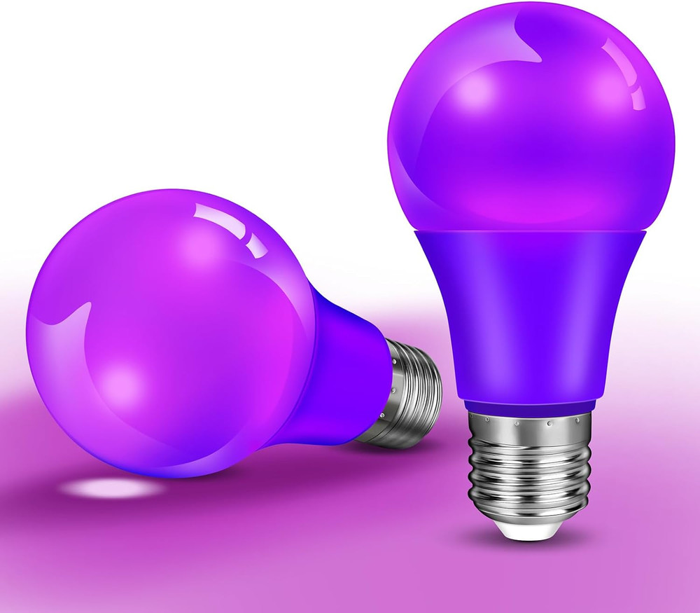 LED Purple Light Bulb Colored Light Bulbs 2 Pack