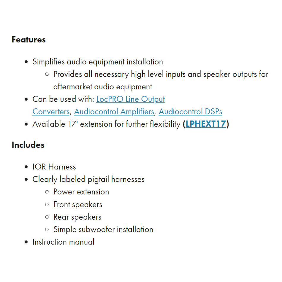 PAC Amplifier Integration Solution for 2019-24 Non-Amplified GM LPHGM71+LPA-E.4