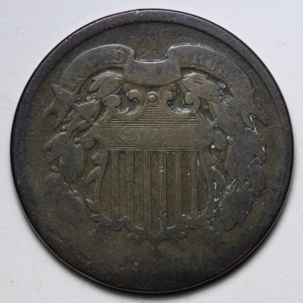 1864 Two Cent Piece AG E249 AT