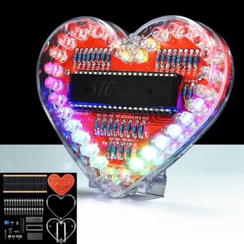 DIY Electronic Kits LED Heart-Shaped Flashing Light 51 microcontroller