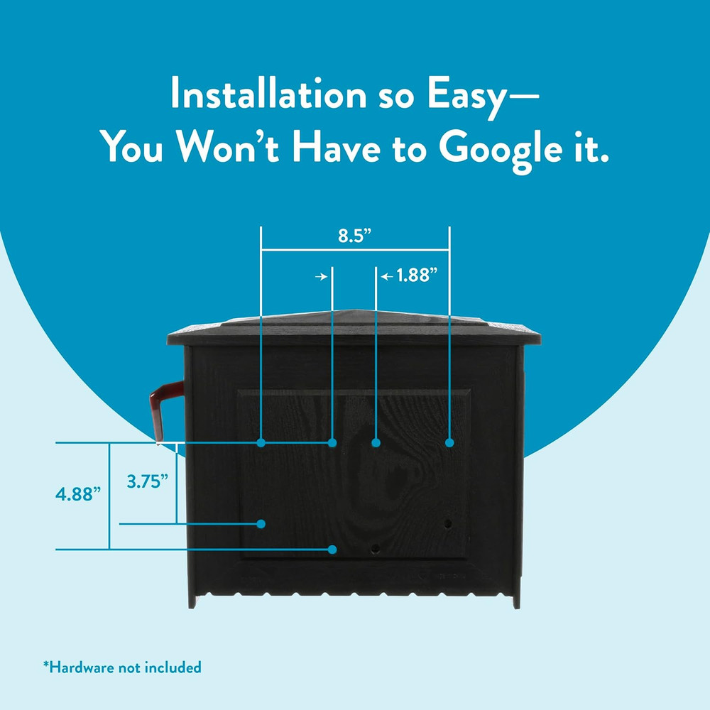 Mailsafe™ Locking, Wall-Mounted Mailbox for Outside, Rust-Resistant Plastic & Al