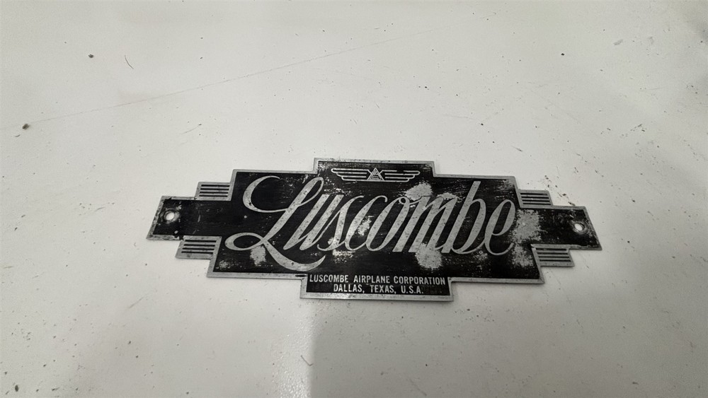 Luscombe Model 8 Rudder Emblem Placard