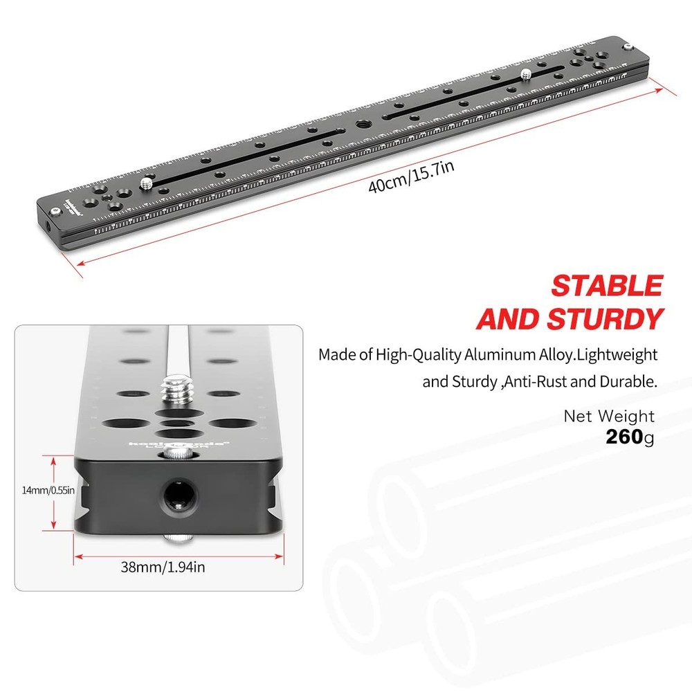 Koolehaoda 400mm Rail Plate Multi-Purpose Dual Rail Quick Release Plate