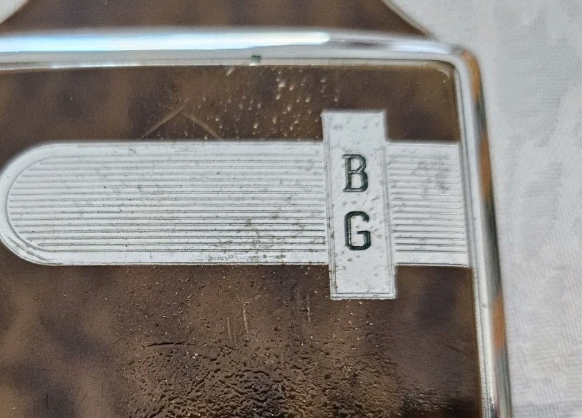 Old Art Deco RONSON Cigarette Case & Lighter Engrave Initials BG & Personalized