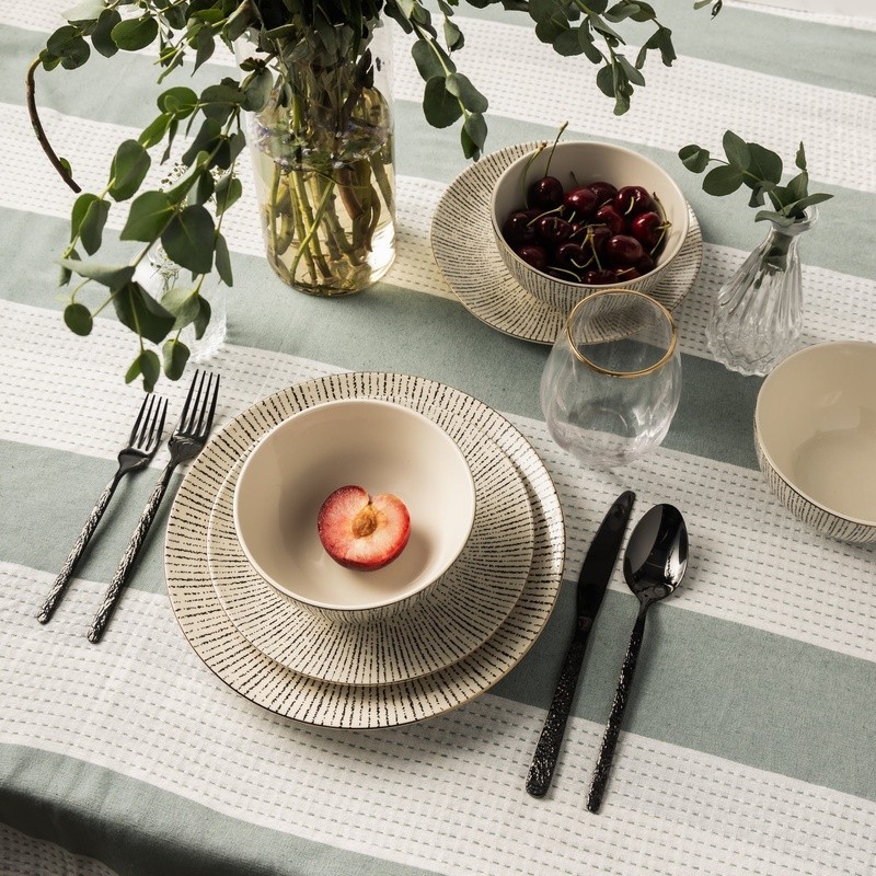 Ceramic Salad Plate Unique Pattern Microwave Dishwasher Safe Round Tableware New