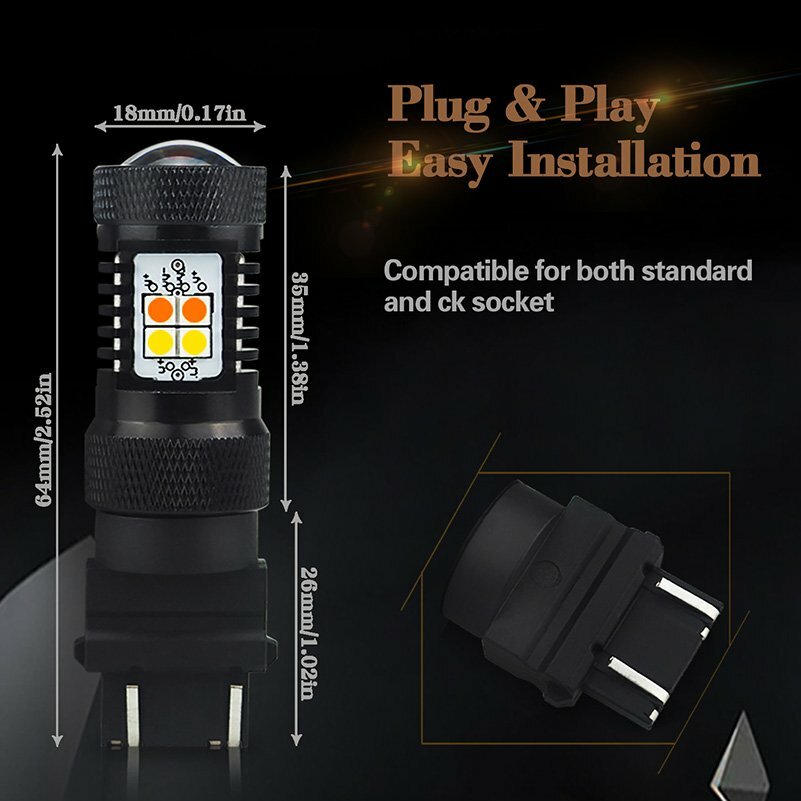 AUXITO 3157 Switchback LED Turn Signal Lights Anti Hyper Flash Canbus 16K EXD