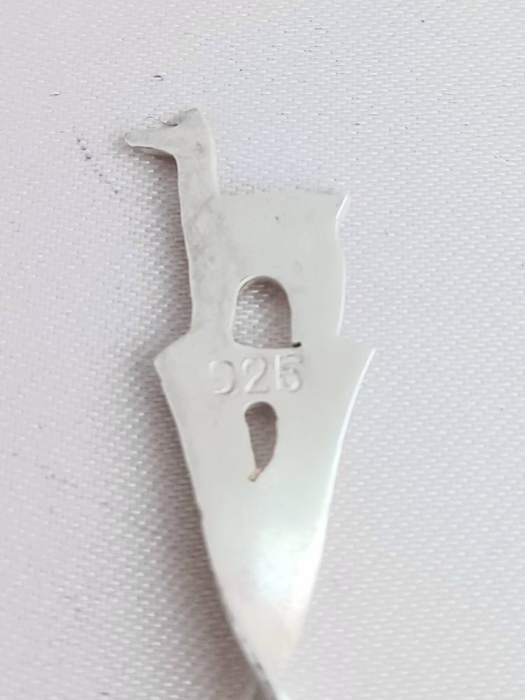 Twisted Pierced Handle Peru Sterling Souvenir Salt Spoon