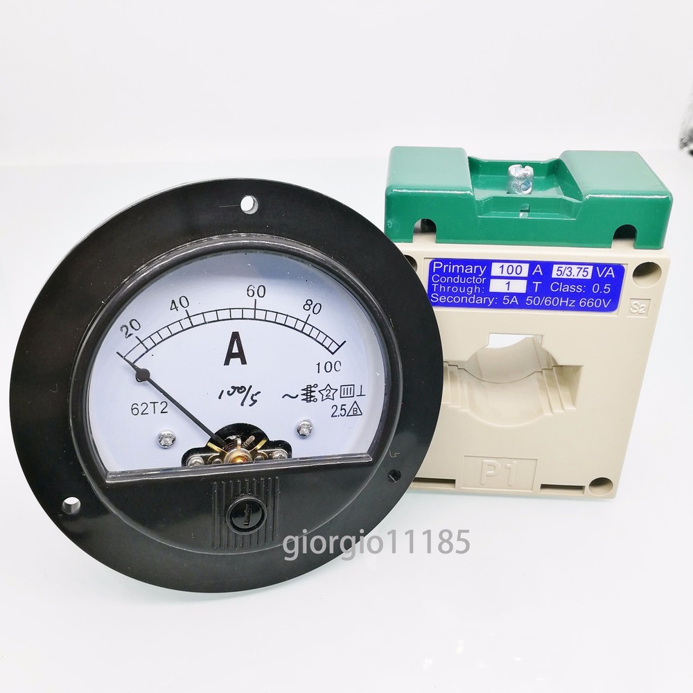US Stock AC 0~100A Analog AMP Current Panel Meter Ammeter & Current Transformer
