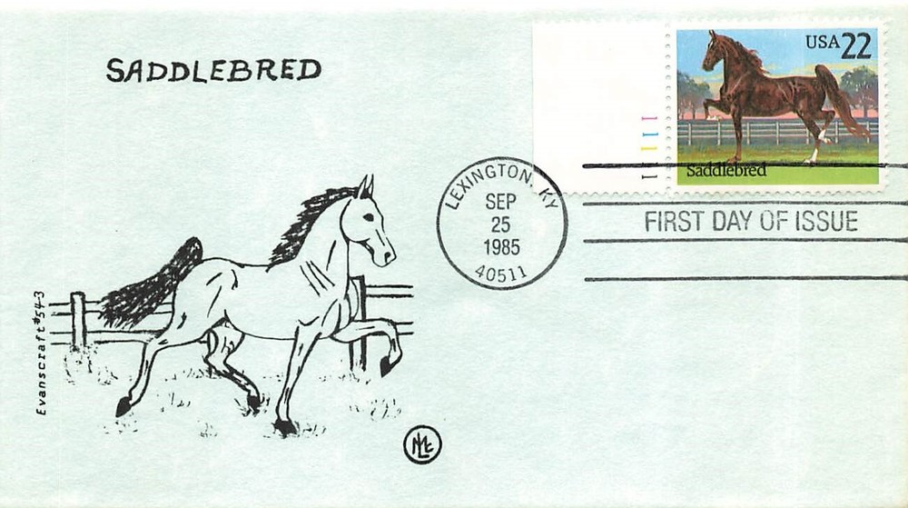 2157 - AMERICAN HORSES - SADDLEBRED - Evanscraft cachet