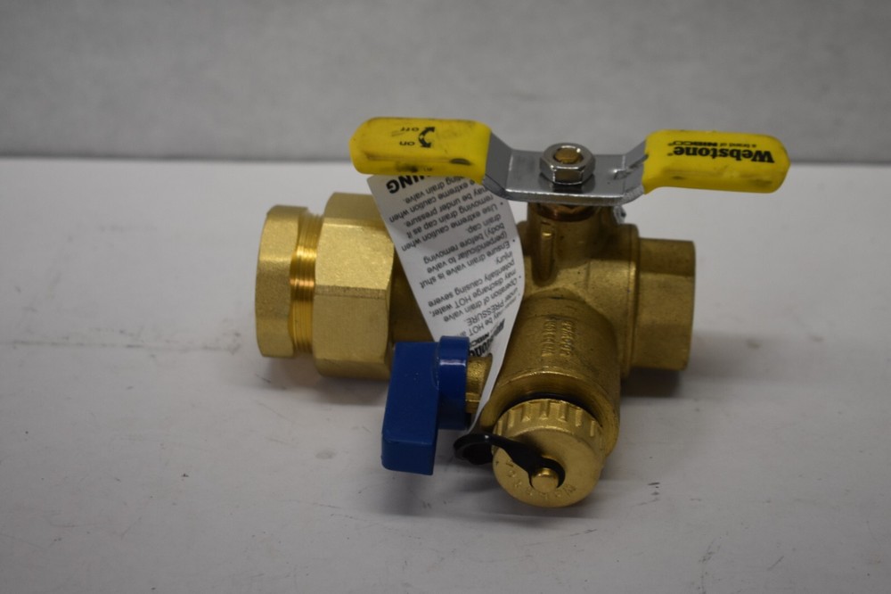 Webstone 1" IPS Isolator Water Heater Service Valve Blue Handle 500 WOG E2