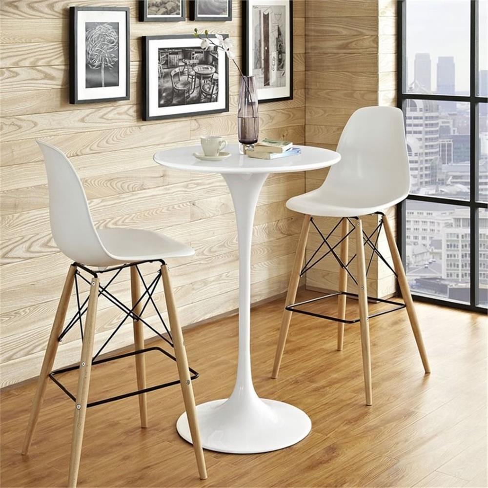 Hawthorne Collections Round Pub Table in White