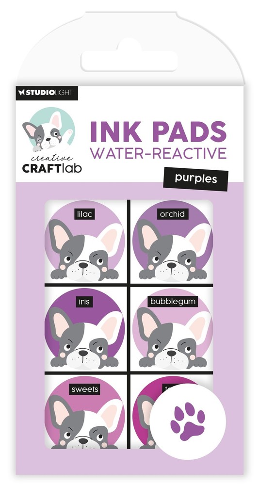 Studio Light Water-Reactive Ink Pads 6/Pkg-Nr. 20, Purples